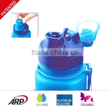 New 650ml/22oz Collapsible, Rollable Silicone Water Bottle With Screw Cap, BPA Free, Up to LFGB Standard photo-4