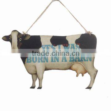 fashionable unique farm decoration metal cow board