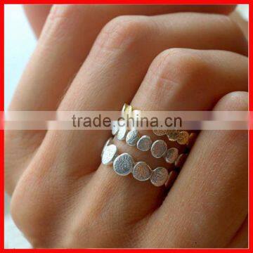 2015 high quality plain silver set of three high quality bubble ring