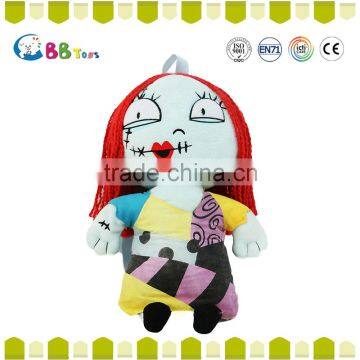 2015 New product funny face doll with a red hair plush soft dolls toys for baby