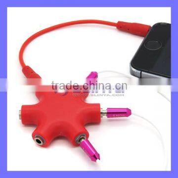 6 Port 3.5MM Audio Earphones Splitter Adapter