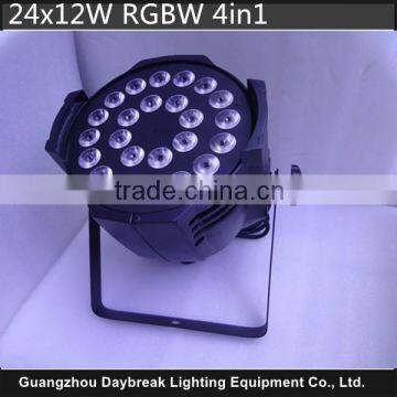 24 LED par light 12W RGBW Quad color mixing AC90-240V, 24X12W 4in1 led par can