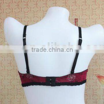 2016 Sexy Fuchsia/black Flower Pattern Under Bra photo-3