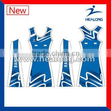 professional custom lycra netball dress with sublimation printing