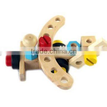 Alterable wooden screw toys ,wooden vehicles toy,wooden toy airplane