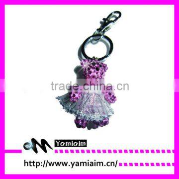 Crystal bear wear dance skirt keychain factory