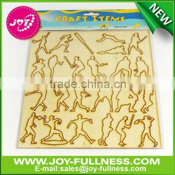 bright new laser wooden sport craft for wall hanging