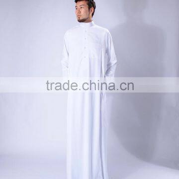 muslim plain thawb Islam gentleman clothes long sleeve Thobe men's Kaftan Turkish clothes