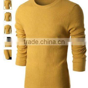 Yellow Men round-neck long sleeve T-shirt