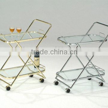 Tea trolley/ Rectangle Glass Serving Trolley