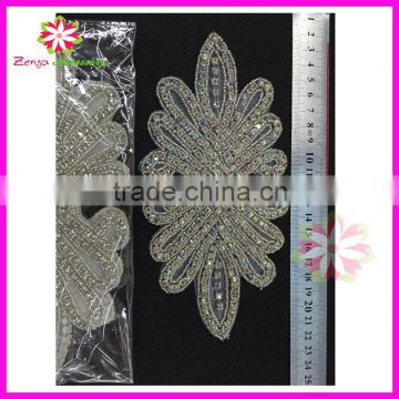 bridal beaded appliques,silver rhinestone applique wholesale,appliques for headband for sash