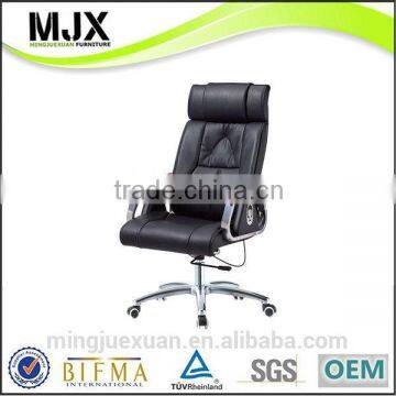 China supplier high quality promotional luxury fancy office chairs high back leather boss office chair with wooden armrest