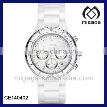 LATEST LADY'S FASHION WATCH WITH CERAMIC STRAP-WHITE CERAMIC WATCH