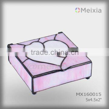 MX1600015 heart shape stained glass heart shaped jewelry box for elegant gift wholesale