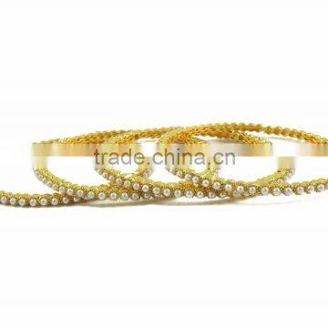 Indian Ethnic Gold Plated Partywear 4 Pcs Bangles Set