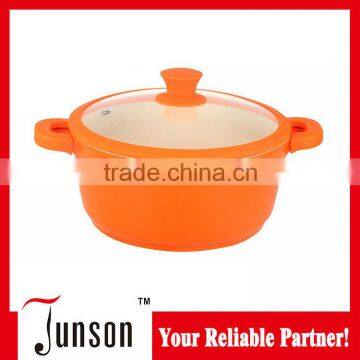 Ceramic Soup Pan with Silicon Nob and Protector/28cm Induction Soup Pot/Die Cast Aluminum Stock Pots