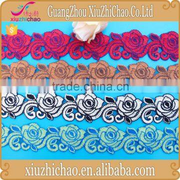 Online sale embroidery lace designs 100% cotton mesh chiffon lace fabric