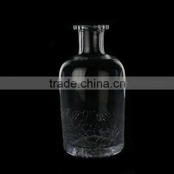 Handblown Ice crackle leadfree crystal wine decanter customized size tall popular star hotel glassware model