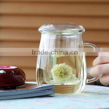 Wholesale Glass Tea Cup With Strainer With Lid High Borosilicate Glassware Cups