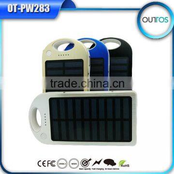 Emergency mobile phone charger portable power bank station 6000mah solar power station