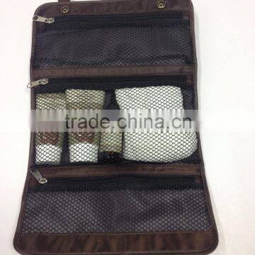 Custom hanging roll and up toiletry bag