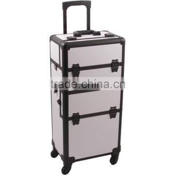 4-Wheel 2-in-1 Rolling Makeup Case With Easy-Slide and Extendable Trays, Includes Removable Tray and Extra Lid, 31-Inch, Smooth photo-2