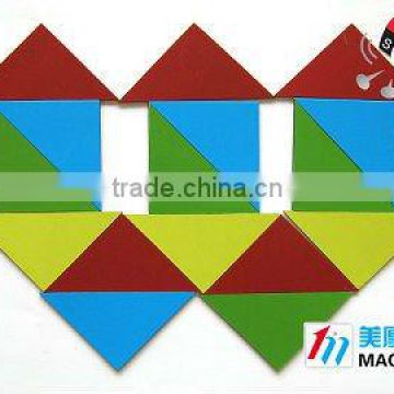 Educational Magnetic Puzzle Toy colour triangle 16pcs/set