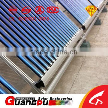 china patented 58x1800 all glass three target magnetron sputtering heat pipe pressured solar water collector