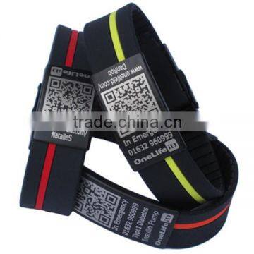 personal id custom metal silicone id bracelet hot sale