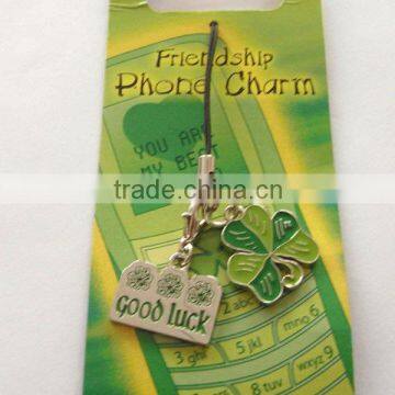 fashion cell phone straps wholesale, alloy friendship phone charm