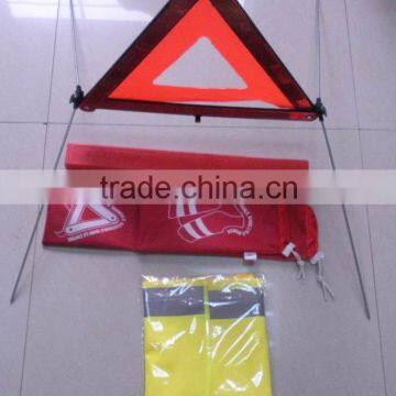 auto road tool,car warning triangle and reflective vest