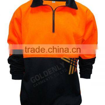 Half zipper opening Safety/reflective/high visibility Fleece Sweater