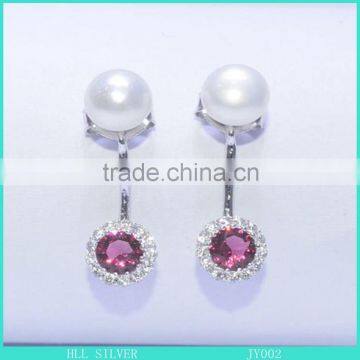 925 silver earrings 2016 latest design of pearl earrings ear jacket