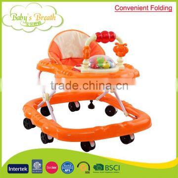 BW-09B convenient folding swivel wheels baby doll walker with safety belt