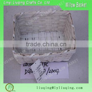 small willow storage basket with plastic lining