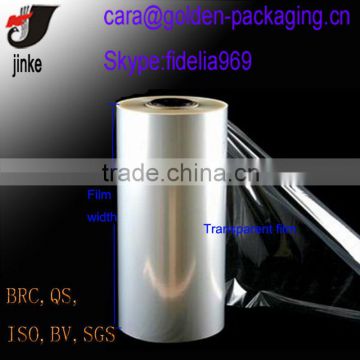 Clear plastic packaging film