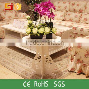 Pattern carving small white coffee table waterproof