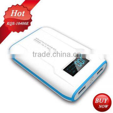 lcd screen capacity show 5V 2.1A output power charger 10400mah power bank