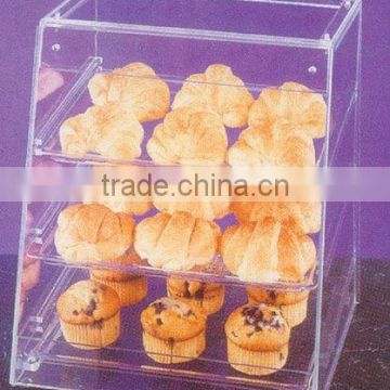 3 tier acrylic transparent bakery cake display cabinet