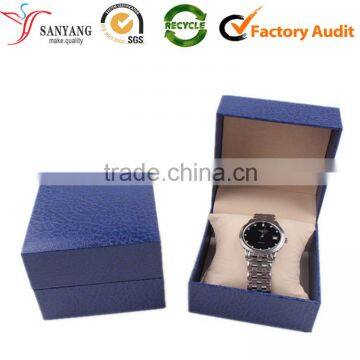 Dark blue PU leather coated EVA and pillow insert watch packing box