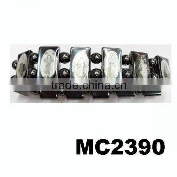 Double Line Elastic Beaded Bio Health Magnetic Health Bracelet photo-6