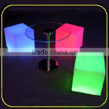 Cubic shape multicolor led lighting fasion chair for coffee, bar counter