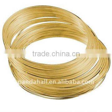 Stainless steel memory wire, Nickel Free, Golden, 5.5CM, Wire: 0.6mm, about 1100 circles/500g(MW5.5CM-NFG)