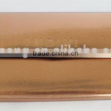Promotional Golden color PU Leather Wallets for ladies/men; new style wallet; fashionable wallet; foldable wallet