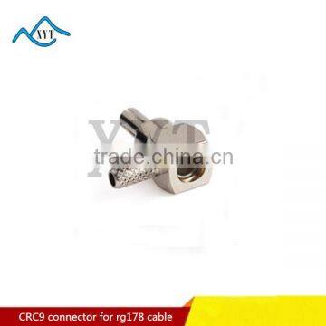 50 ohm 90 Right Angle plated Nickel CRC9 Male connector for RG178 cable