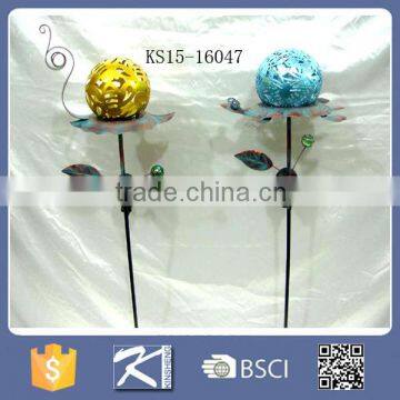 Functional metal flower ball stick for garden decoration