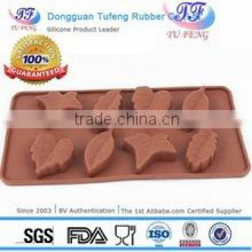 2015 dongguan wholesale food grade maple leaf shape ice cube tray