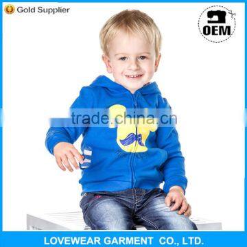 Top quality cheap price kids plain cotton pullover hoodie with custom cartoon pattern