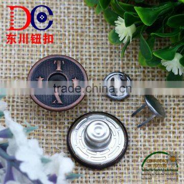 Ecofriendly antique copper double pin jeans button denim button