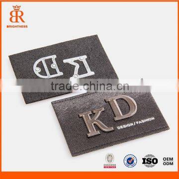 Wholesale custom leather patch logo for snapback hats iron on patches brand leather patch beanies